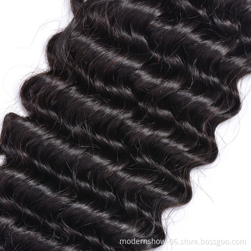 High Quality Modern Show Brazilian Hair Weave Extension Deep Curly Wave Bundles For Black Women